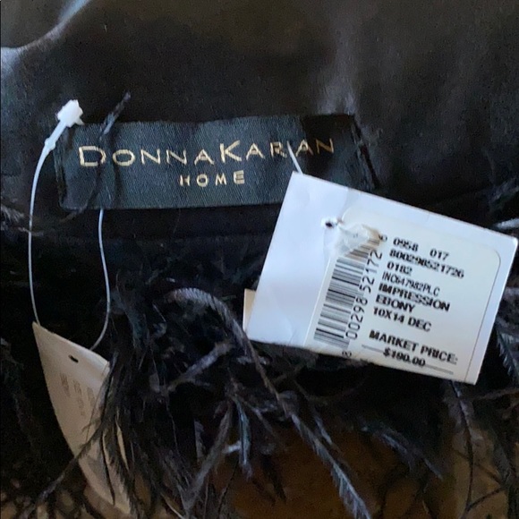 Donna Karan Home Black Feathered Pillow 10… - Picture 2 of 3